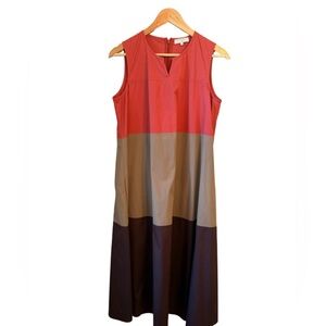 Antonelli Firenze Color Block Cotton Midi Dress Size 12